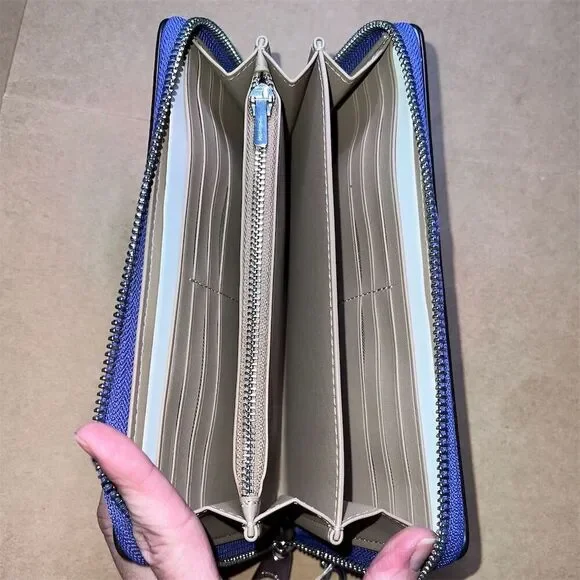 COACH Wallet Purple Checkerboard Print CR623 NWT AUTHENTIC - Picture 4 of 5